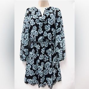 White House Black Market floral lace trim dress size 00 NWT